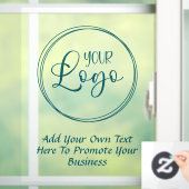 ティール（緑がかった色）ビジネスロゴのプロモーション文字 ウィンドウサイン (ホーム)