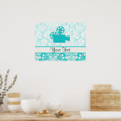 ティール（緑がかった色）ビデオカメラ ポスター (キッチン)