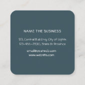 ティール(緑がかった色)ビーチウォーターカラー抽象芸術(ばちゃばちゃ)跳ねるアートスクアール スクエア名刺 (裏面)