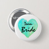ティール（緑がかった色）ビーチチームブライド抽象芸術絵を描ラブボタン 缶バッジ (正面&裏面)