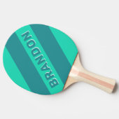 ティール（緑がかった色）ビーチブリーズはっきりしたストライプの名前 卓球ラケット (横)
