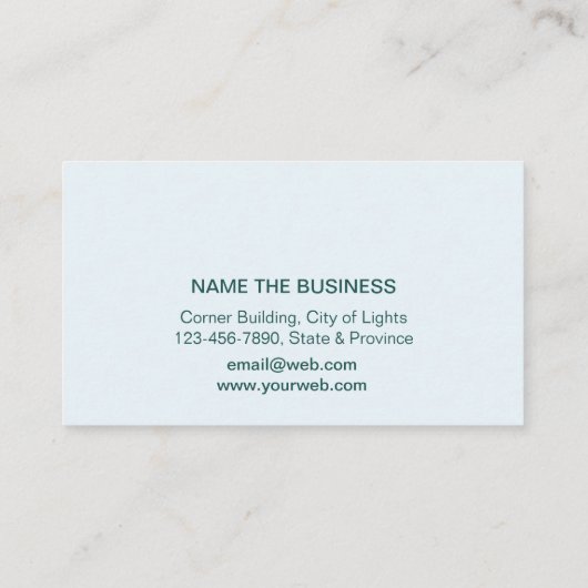 ティール（緑がかった色）ビーチロータスフラワーヨガインストラクター紙吹雪 名刺 (裏面)