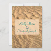 ティール（緑がかった色）ビーチ先結婚式招待状 招待状 (裏面)