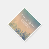 ティール（緑がかった色）ビーチ結婚式 スタンダードカクテルナプキン (角)