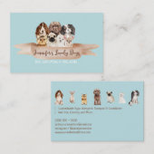 ティール（緑がかった色）ピッツティットドッグストリマースモールブリーズ 名刺 (正面/裏面)