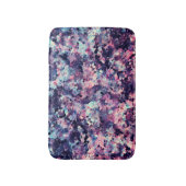 ティール(緑がかった色)、ピンクおよび黒の花こう岩の大理石パターン バスマット (正面縦)