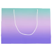 ティール（緑がかった色）ピンクと紫のグラデーション甘い16 ラージペーパーバッグ (裏面)