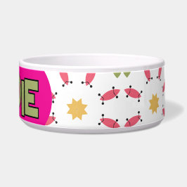 ティール(緑がかった色)ピンクと金ゴールドボホ幾何学模様 ボウル