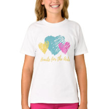 ティール(緑がかった色)、ピンクと黄色のハート