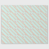 ティール（緑がかった色）ピンクアンドピーチ ラッピングペーパー (フラット)