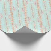 ティール（緑がかった色）ピンクアンドピーチ ラッピングペーパー (角)