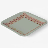 ティール（緑がかった色）ピンクアンドブルゴーニュスクエア ペーパープレート (傾斜あり)