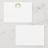 ティール（緑がかった色）ピンクイエローレインボーカシンプルワイパーソナライズされたト ノートカード (正面/裏面)