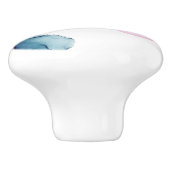 ティール（緑がかった色）&ピンクエテリアアルインキーファンタジートレンディーグラム セラミックノブ (側面)