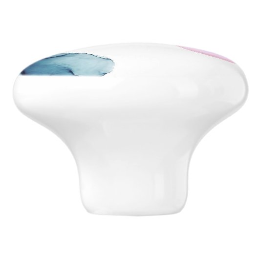 ティール（緑がかった色）&ピンクエテリアアルインキーファンタジートレンディーグラム セラミックノブ (側面)