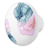 ティール（緑がかった色）&ピンクエテリアアルインキーファンタジートレンディーグラム セラミックノブ (右)