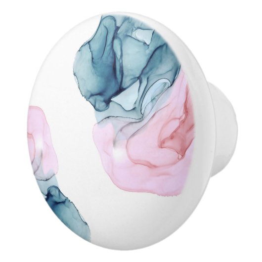 ティール（緑がかった色）&ピンクエテリアアルインキーファンタジートレンディーグラム セラミックノブ (右)