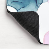 ティール（緑がかった色）&ピンクエテリアアルインキーファンタジートレンディーグラム マウスパッド (コーナー)