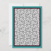 ティール(緑がかった色)ピンクガーベラデイジーブライダルシャワー招待 招待状 (裏面)