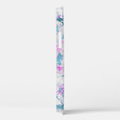 ティール(緑がかった色)ピンクシルバーマーブルモノグラム Case-Mate iPhoneケース (裏面 / 右)