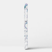 ティール(緑がかった色)ピンクシルバーマーブルモノグラム Case-Mate iPhoneケース (裏面 / 左)