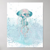 ティール(緑がかった色)&ピンクシークラゲ水中競技 ポスター (正面)