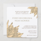 ティール(緑がかった色)ピンクビーズワックスイエローコーラルフローラ招待状 招待状 (正面)