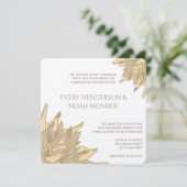 ティール（緑がかった色）ピンクビーズワックスイエローコーラルフローラ招待状 招待状 (スタンド正面)