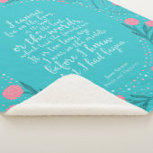 ティール（緑がかった色）&ピンクフローラジェーンオースティンプライドと偏見 シェルパブランケット (3/4)