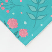 ティール(緑がかった色)&ピンクフローラジェーンオースティンプライドと偏見 フリースブランケット (角)