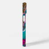 ティール(緑がかった色)ピンクブラック抽象芸術流体絵画ズ Case-Mate iPhoneケース (裏面 / 右)