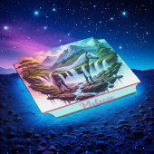 ティール（緑がかった色）ピンクホースマウンテンウォーターフォートコースター ペーパーコースター