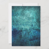 ティール（緑がかった色）ピンクローゼズブドーブスバースデーパーティー 招待状 (裏面)