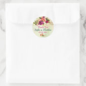 ティール(緑がかった色)、ピンク、緑、金ゴールドはっきりした花模様結婚ズ ラウンドシール (バッグ)