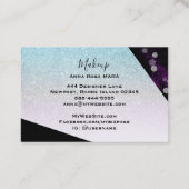 *~*ティール(緑がかった色)ピングラデーションクグリッター幾何学ガーリー的 名刺 (裏面)