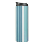 ティール(緑がかった色)ピンストライプのクリスマスパターン#28 ID1009 タンブラー (回転右)