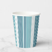 ティール(緑がかった色)ピンストライプのクリスマスパターン#28 ID1009 紙コップ (右)