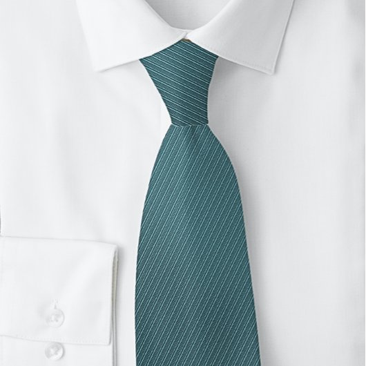 ティール(緑がかった色)ピンストライプビジネスモダン ネクタイ