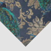 ティール(緑がかった色)ピーコックの青と金ゴールドの分離 薄葉紙 (詳細)