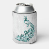 ティール（緑がかった色）ピーコックパーソナライズされたクーラーボックス 缶クーラー (缶裏面)