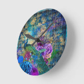 ティール(緑がかった色)ピーコックピーコックアフランスのクリル壁時計 ラウンド壁時計 (傾斜)