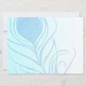 ティール（緑がかった色）ピーコックフェザー結婚式招待状 招待状 (裏面)