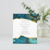 ティール（緑がかった色）ピーコックブルー金ゴールドアゲート結婚ト (スタンド正面)