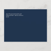 ティール（緑がかった色）ピーコックブルー金ゴールドアゲート結婚ト ポストカード (裏面)