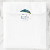 ティール（緑がかった色）ピーコックブルー金ゴールドアゲート結婚ト ラウンドシール (バッグ)