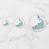 ティール（緑がかった色）ピーコックリーフ結婚つる植物の紙吹雪 コンフェッティ (正面)