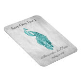 ティール（緑がかった色）ピーコック日付磁石を保存 マグネット (右側)