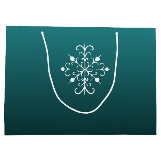 ティール（緑がかった色）ピースオンアースクリスマス抱き枕 ラージペーパーバッグ (裏面)