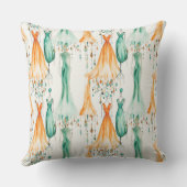 ティール（緑がかった色）ピーチシャンデリア クッション (裏面)