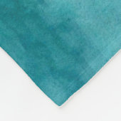 ティール（緑がかった色）&ピーチフローラ フリースブランケット (角)